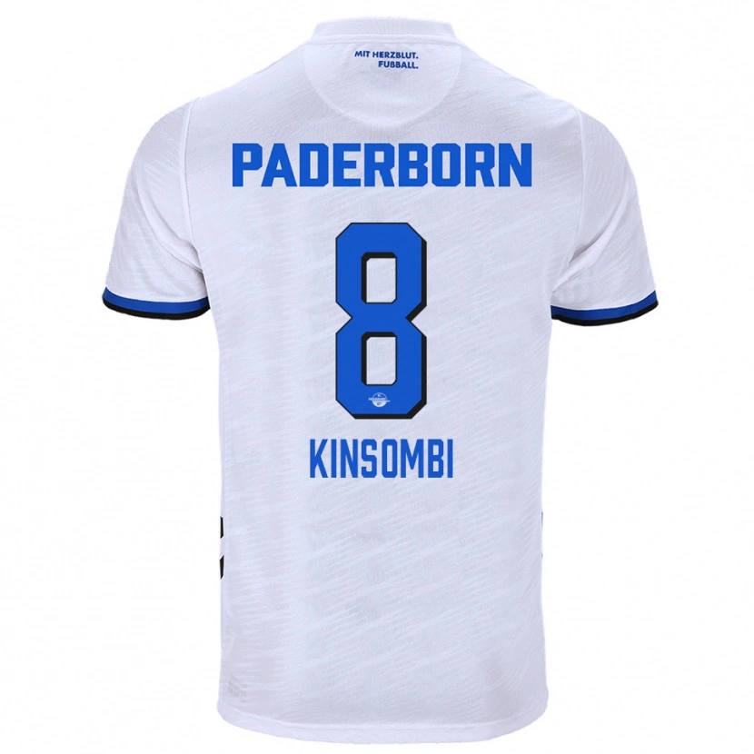 Danxen Criança Camisola David Kinsombi #8 Branco Azul Alternativa 2025/26 Camisa