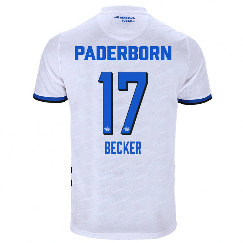 Danxen Criança Camisola Marlon Becker #17 Branco Azul Alternativa 2025/26 Camisa