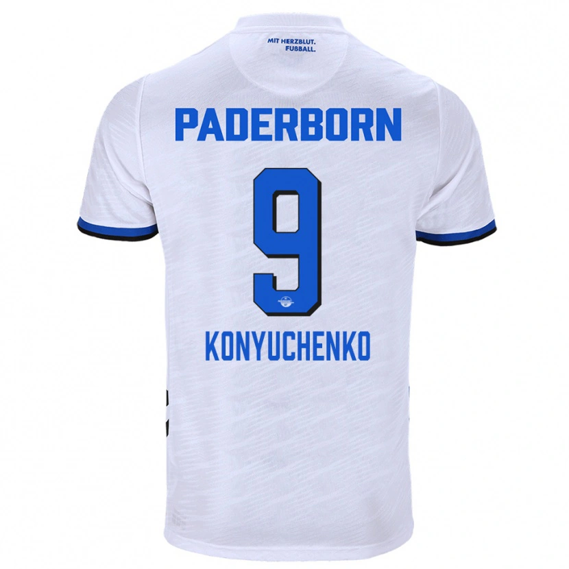Danxen Criança Camisola Yehor Konyuchenko #9 Branco Azul Alternativa 2025/26 Camisa