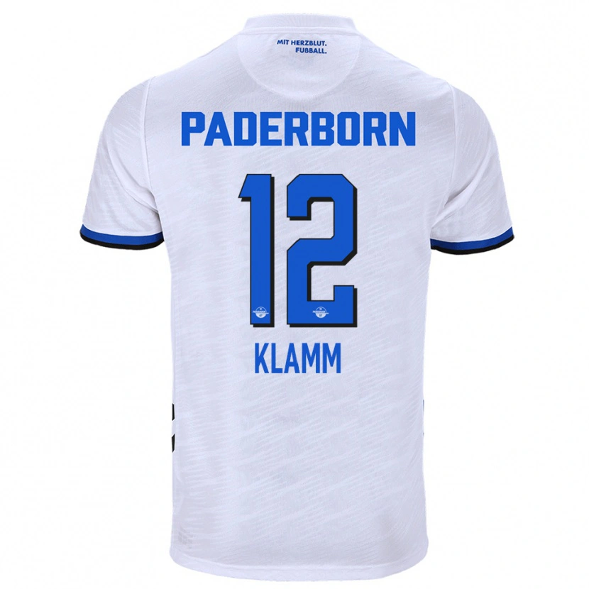 Danxen Criança Camisola Felix Klamm #12 Branco Azul Alternativa 2025/26 Camisa