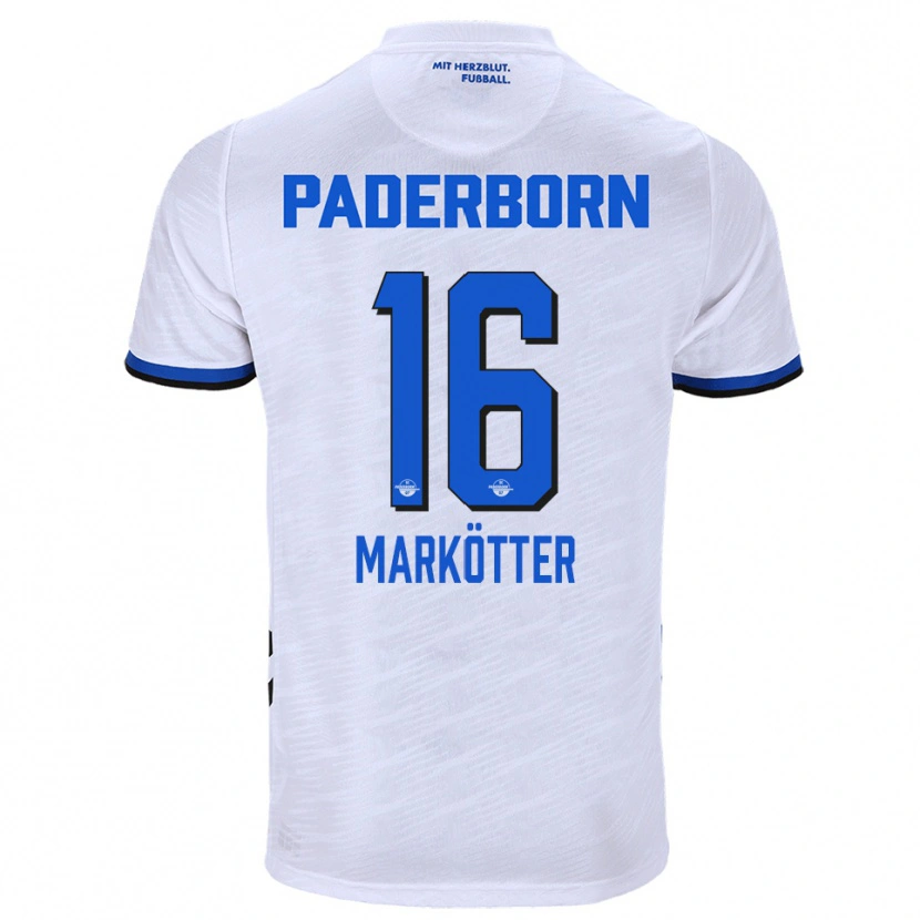 Danxen Criança Camisola Jonah Markötter #16 Branco Azul Alternativa 2025/26 Camisa