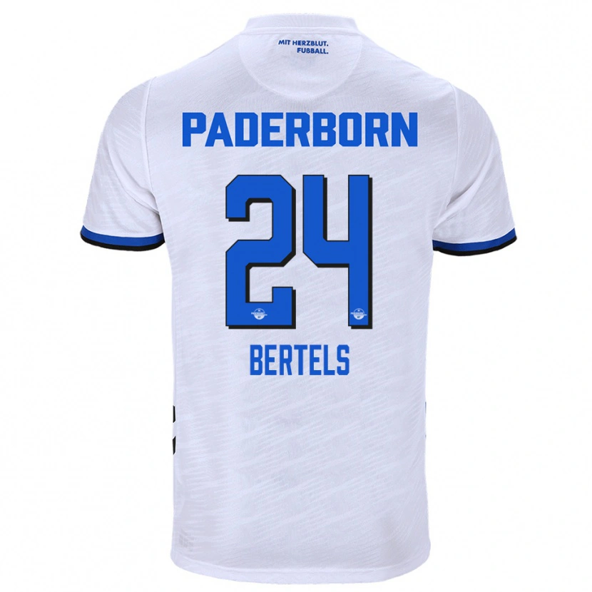 Danxen Criança Camisola Felix Bertels #24 Branco Azul Alternativa 2025/26 Camisa