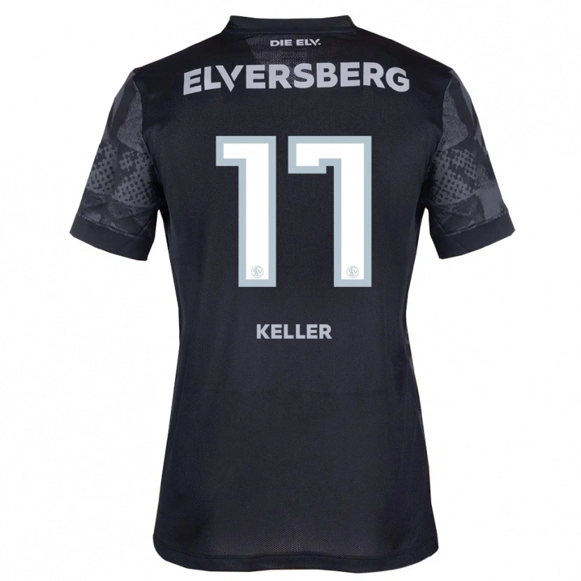 Danxen Criança Camisola Ina Keller #17 Preto Cinzento Alternativa 2025/26 Camisa