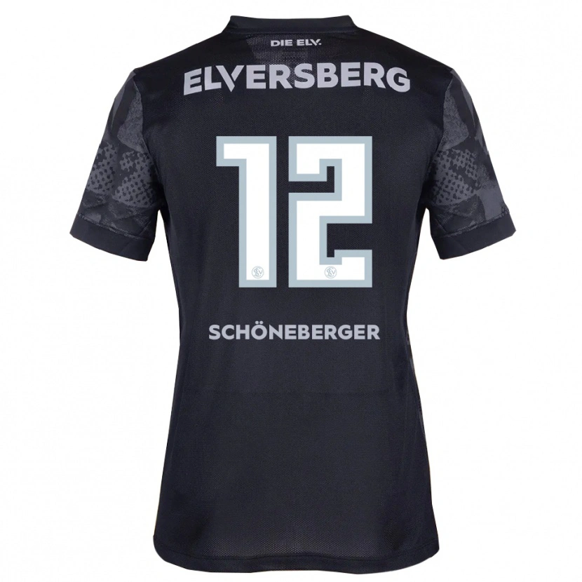 Danxen Criança Camisola Louis Schöneberger #12 Preto Cinzento Alternativa 2025/26 Camisa