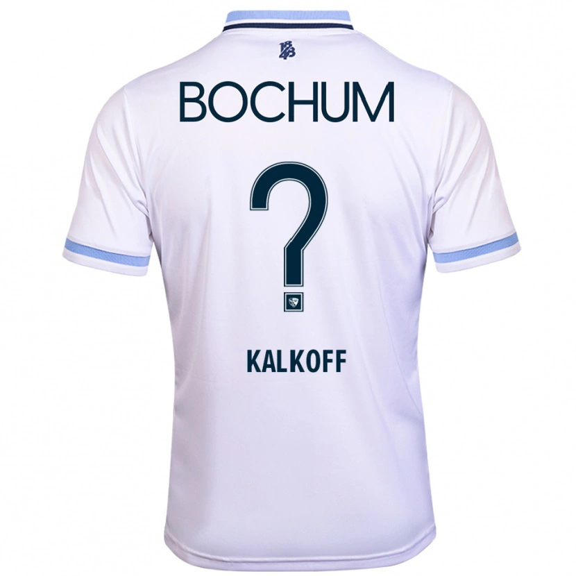 Danxen Criança Camisola Jona Kalkoff #0 Branco Azul Celeste Alternativa 2025/26 Camisa