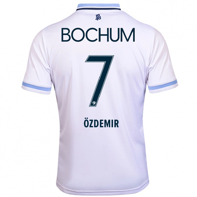 Danxen Criança Camisola Tolga Özdemir #7 Branco Azul Celeste Alternativa 2025/26 Camisa