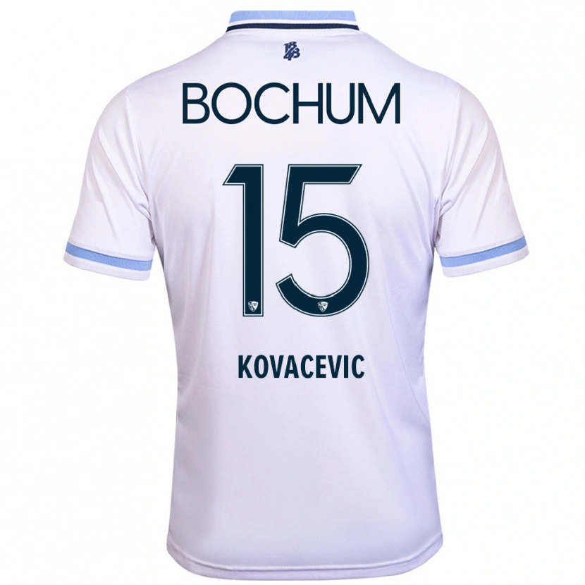 Danxen Criança Camisola Elhan Kovacevic #15 Branco Azul Celeste Alternativa 2025/26 Camisa