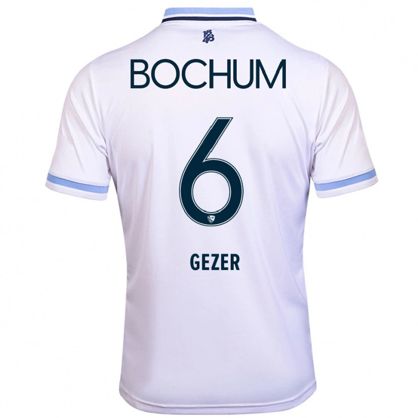Danxen Criança Camisola Joel Gezer #6 Branco Azul Celeste Alternativa 2025/26 Camisa
