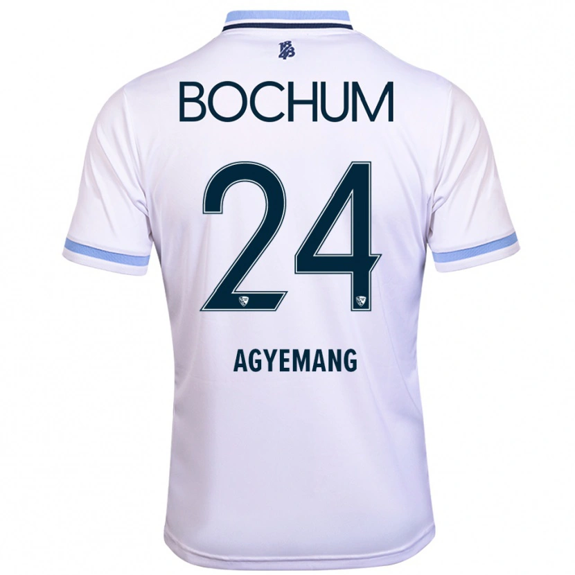 Danxen Criança Camisola Donovan Agyemang #24 Branco Azul Celeste Alternativa 2025/26 Camisa