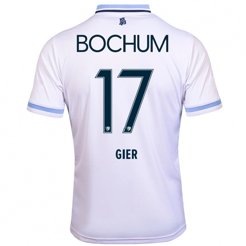 Danxen Criança Camisola Madeline Gier #17 Branco Azul Celeste Alternativa 2025/26 Camisa