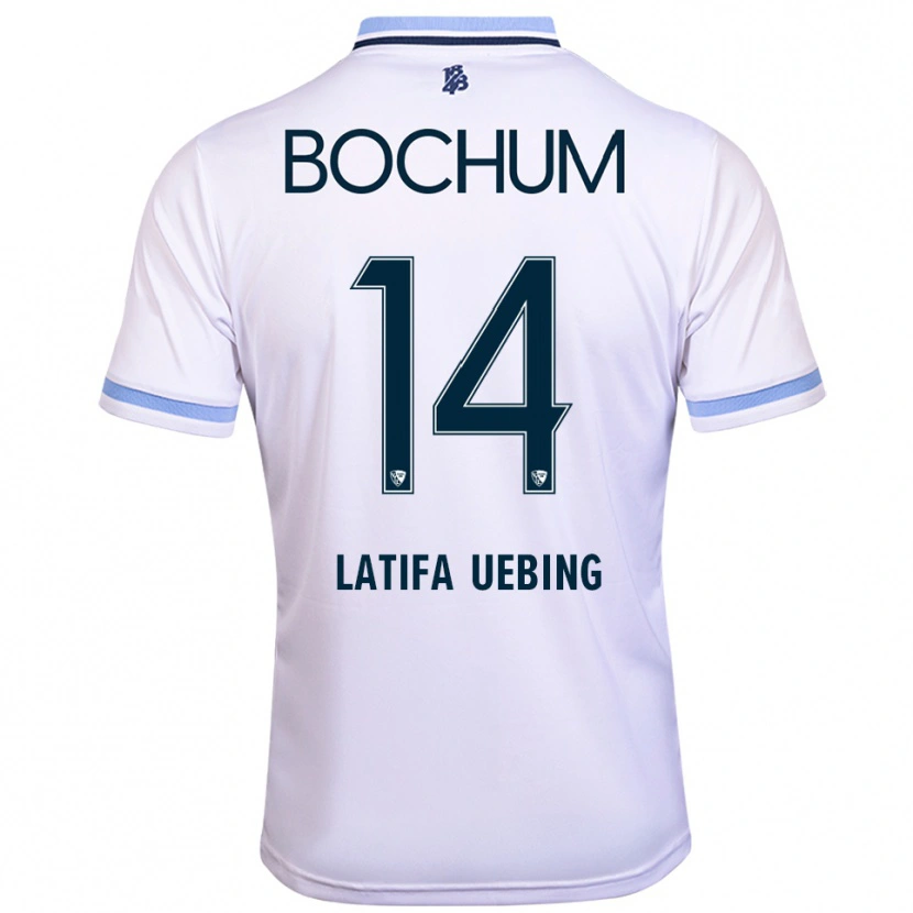Danxen Criança Camisola Anna Latifa Uebing #14 Branco Azul Celeste Alternativa 2025/26 Camisa