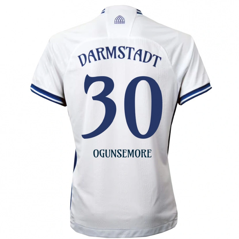 Danxen Criança Camisola Malakai Ogunsemore #30 Branco Azul Alternativa 2025/26 Camisa