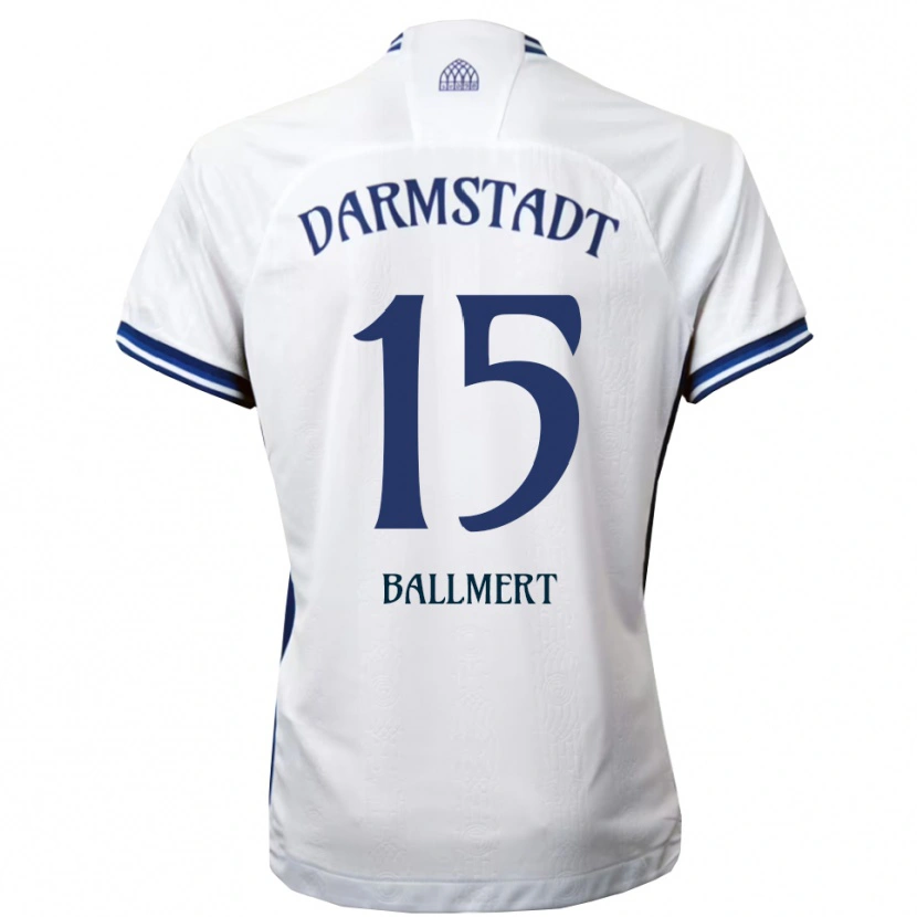 Danxen Criança Camisola Markus Ballmert #15 Branco Azul Alternativa 2025/26 Camisa