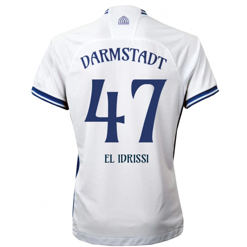 Danxen Criança Camisola Othmane El Idrissi #47 Branco Azul Alternativa 2025/26 Camisa