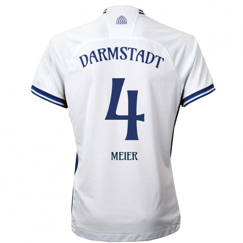 Danxen Criança Camisola Mark Meier #4 Branco Azul Alternativa 2025/26 Camisa