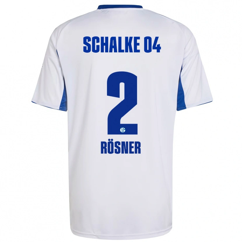 Danxen Criança Camisola Magnus Rösner #2 Branco Azul Alternativa 2025/26 Camisa