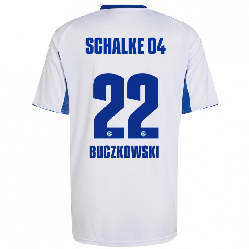 Danxen Criança Camisola Philip Buczkowski #22 Branco Azul Alternativa 2025/26 Camisa