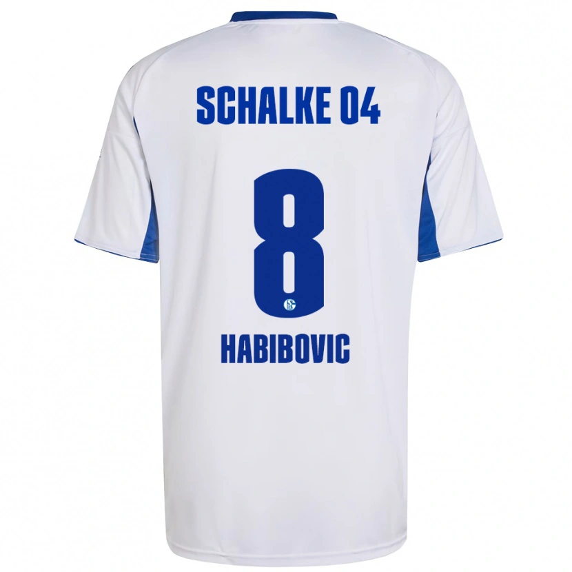 Danxen Criança Camisola Edina Habibovic #8 Branco Azul Alternativa 2025/26 Camisa