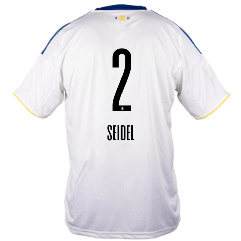 Danxen Criança Camisola Jonas Seidel #2 Branco Azul Amarelo Alternativa 2025/26 Camisa