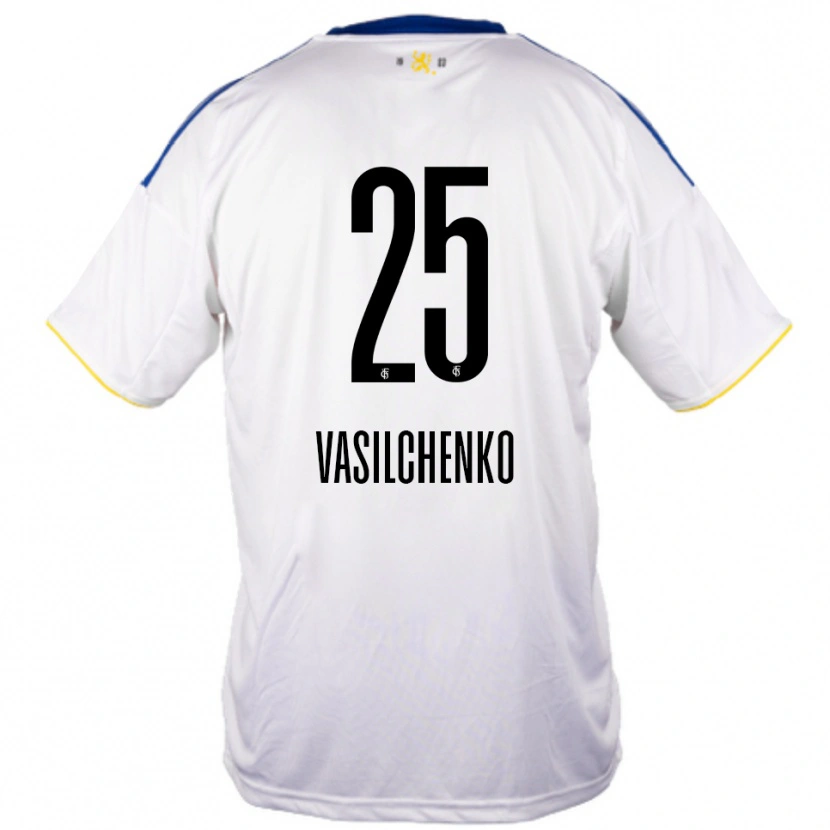 Danxen Criança Camisola Leonard Vasilchenko #25 Branco Azul Amarelo Alternativa 2025/26 Camisa