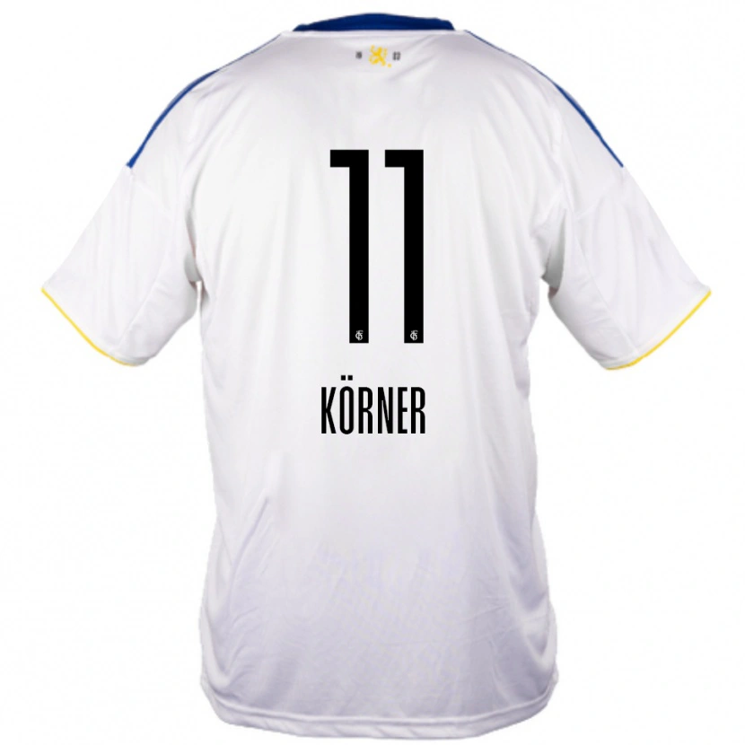 Danxen Criança Camisola Lea Körner #11 Branco Azul Amarelo Alternativa 2025/26 Camisa