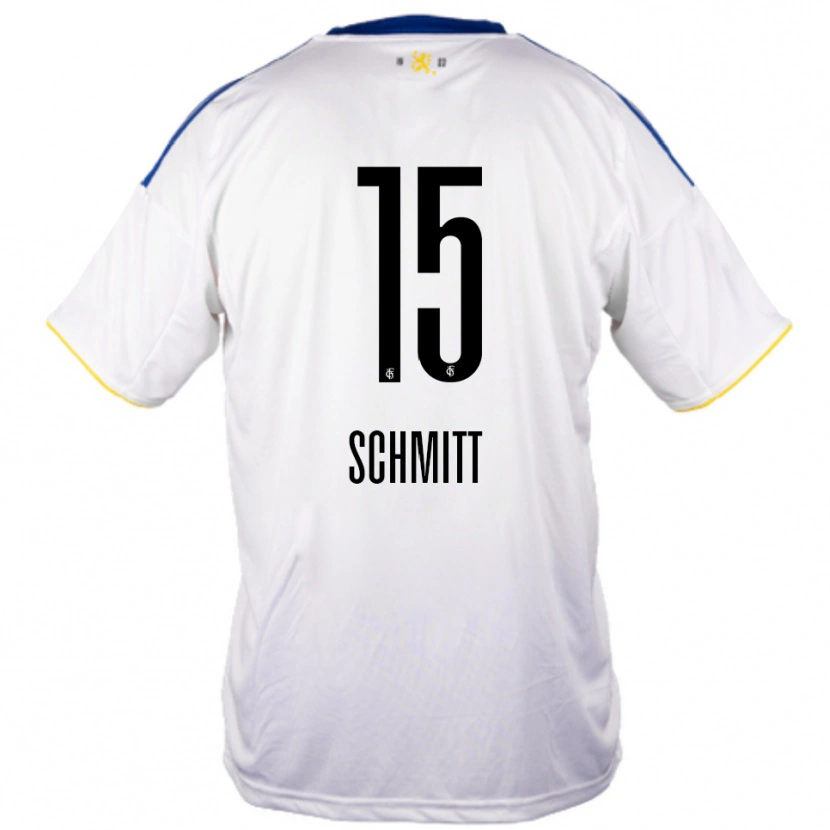 Danxen Criança Camisola Madita Schmitt #15 Branco Azul Amarelo Alternativa 2025/26 Camisa