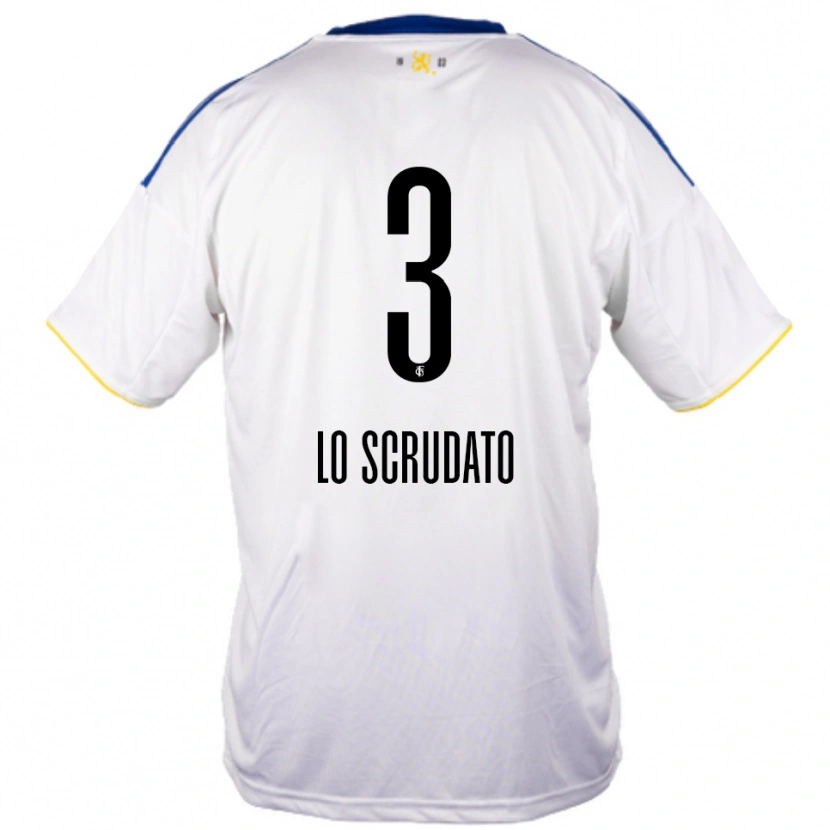 Danxen Criança Camisola Gianluca Lo Scrudato #3 Branco Azul Amarelo Alternativa 2025/26 Camisa