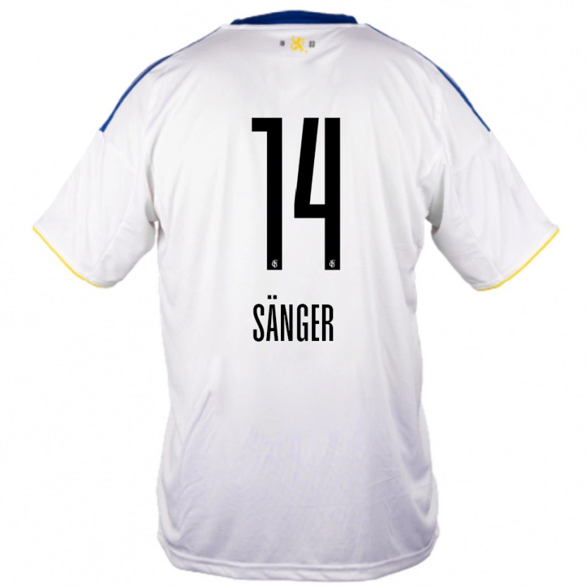 Danxen Criança Camisola Aaron Sänger #14 Branco Azul Amarelo Alternativa 2025/26 Camisa