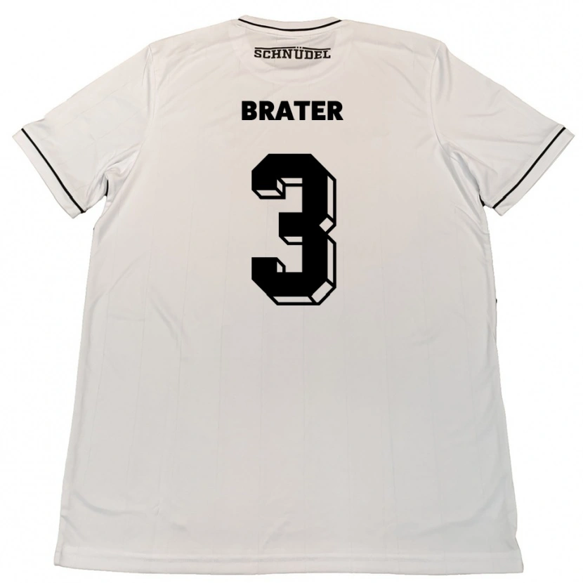 Danxen Criança Camisola Janis Brater #3 Branco Preto Alternativa 2025/26 Camisa