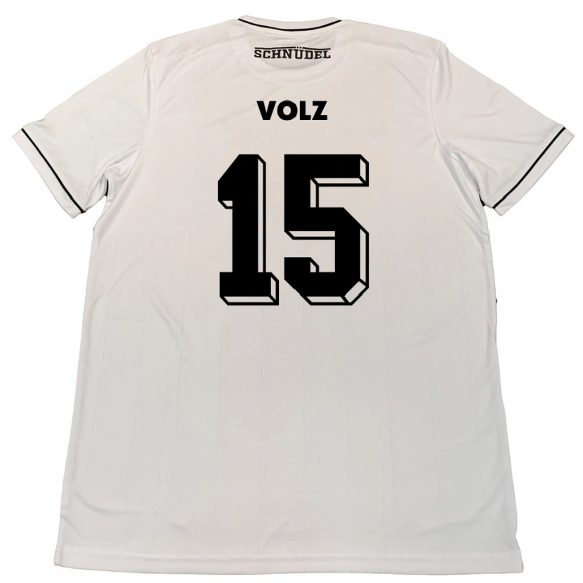 Danxen Criança Camisola Andrej Volz #15 Branco Preto Alternativa 2025/26 Camisa