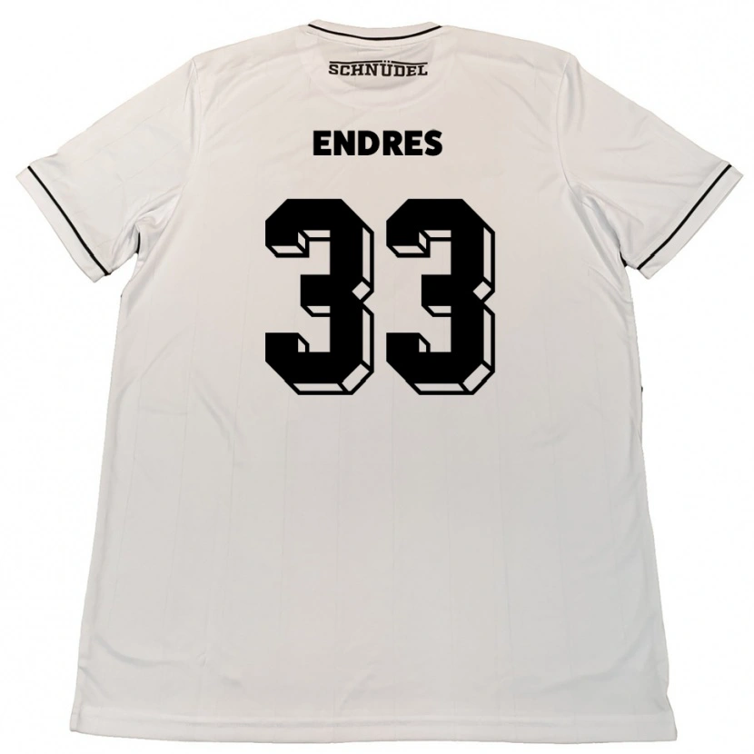 Danxen Criança Camisola Joshua Endres #33 Branco Preto Alternativa 2025/26 Camisa