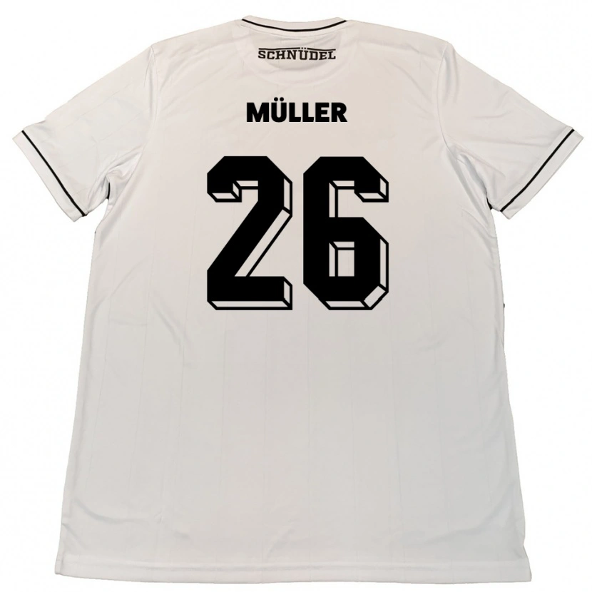Danxen Criança Camisola Maro Müller #26 Branco Preto Alternativa 2025/26 Camisa