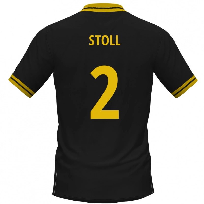 Danxen Criança Camisola Patrick Stoll #2 Preto Amarelo Alternativa 2025/26 Camisa