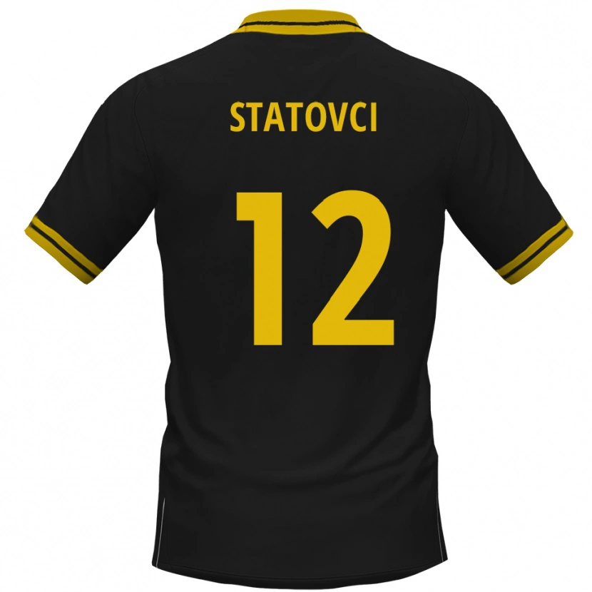 Danxen Criança Camisola Bajram Statovci #12 Preto Amarelo Alternativa 2025/26 Camisa