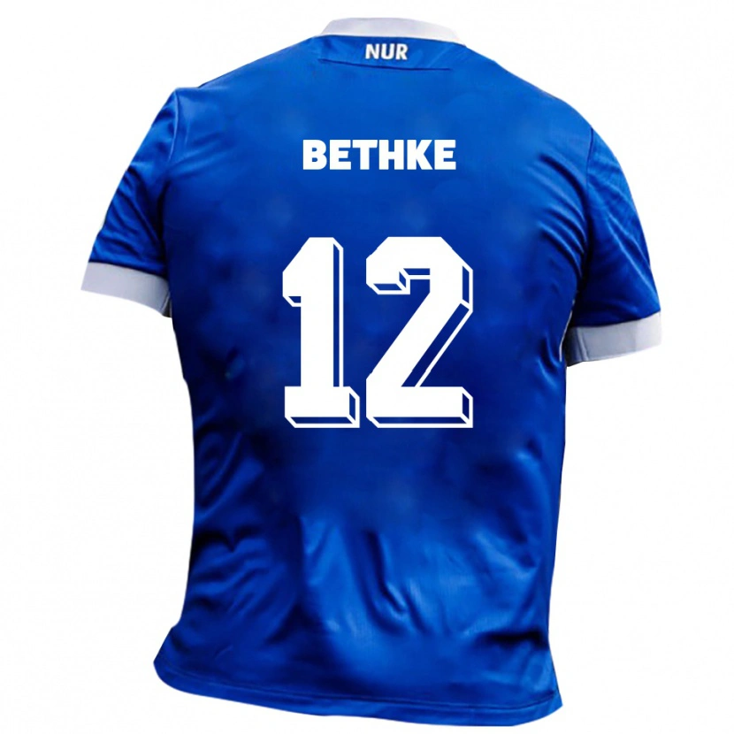 Danxen Criança Camisola Elias Bethke #12 Azul Branco Alternativa 2025/26 Camisa