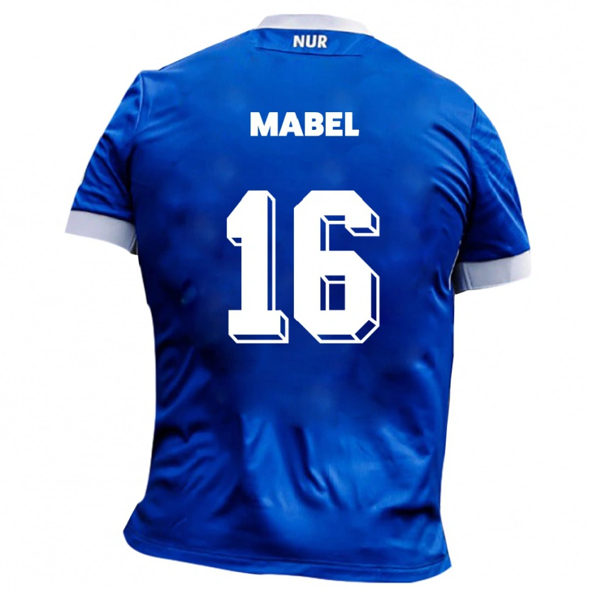 Danxen Criança Camisola Steeve Mabel #16 Azul Branco Alternativa 2025/26 Camisa