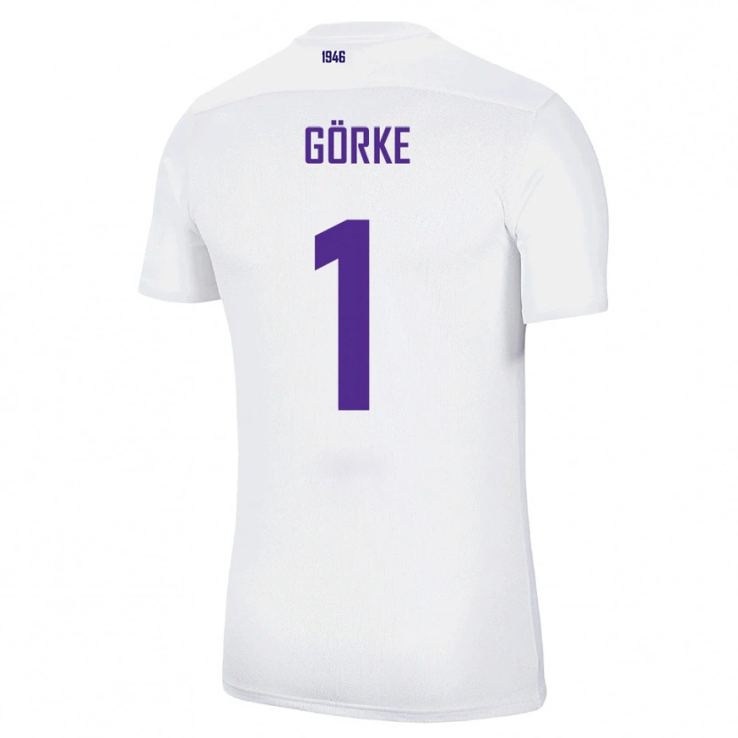 Danxen Criança Camisola Arthur Görke #1 Branco Verde Alternativa 2025/26 Camisa