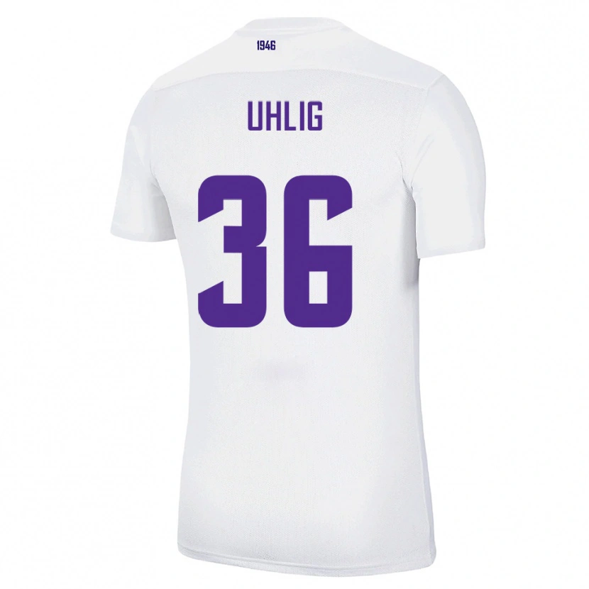 Danxen Criança Camisola Max Uhlig #36 Branco Verde Alternativa 2025/26 Camisa