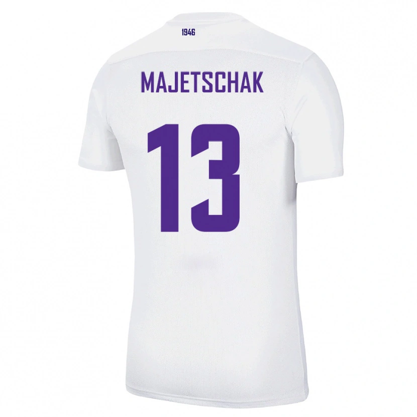 Danxen Criança Camisola Erik Majetschak #13 Branco Verde Alternativa 2025/26 Camisa
