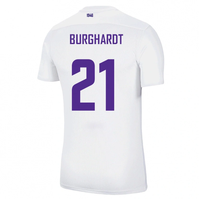 Danxen Criança Camisola Maxim Burghardt #21 Branco Verde Alternativa 2025/26 Camisa