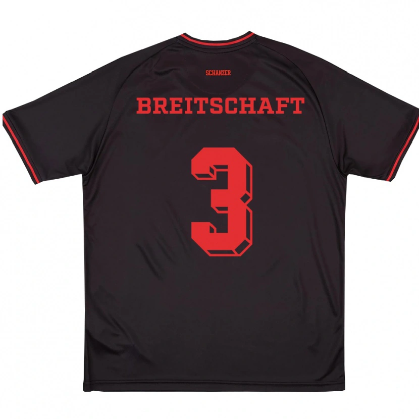 Danxen Criança Camisola Veit Breitschaft #3 Preto Vermelho Branco Alternativa 2025/26 Camisa