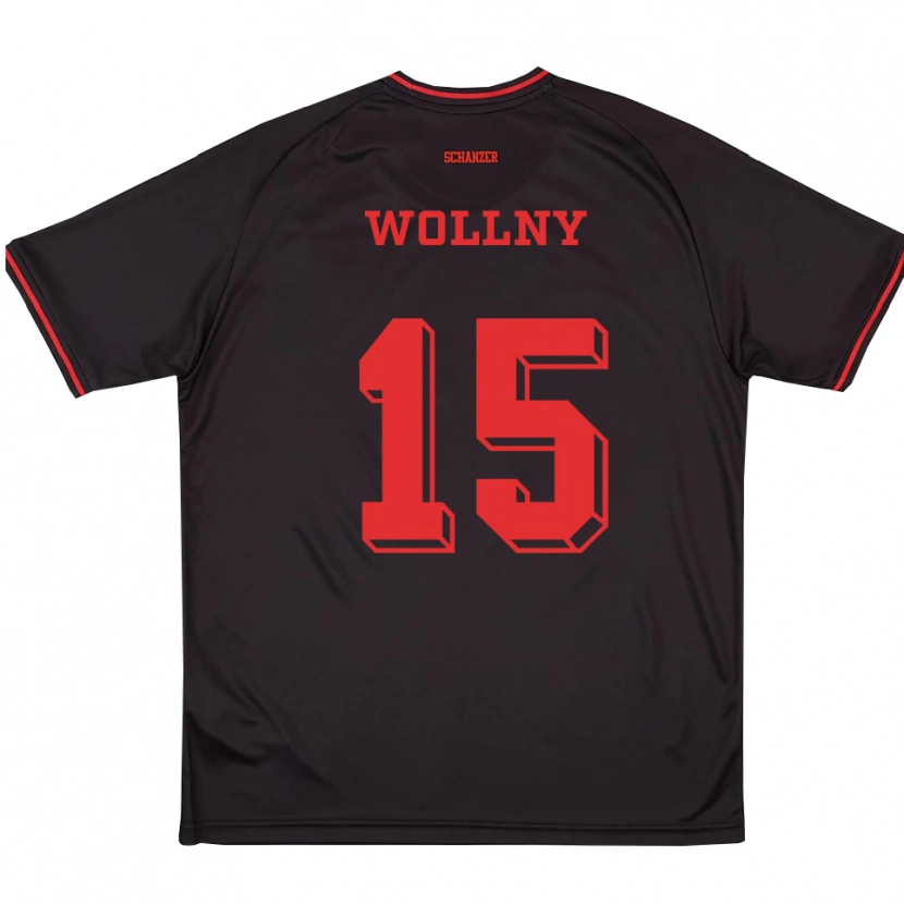 Danxen Criança Camisola Lukas Wollny #15 Preto Vermelho Branco Alternativa 2025/26 Camisa