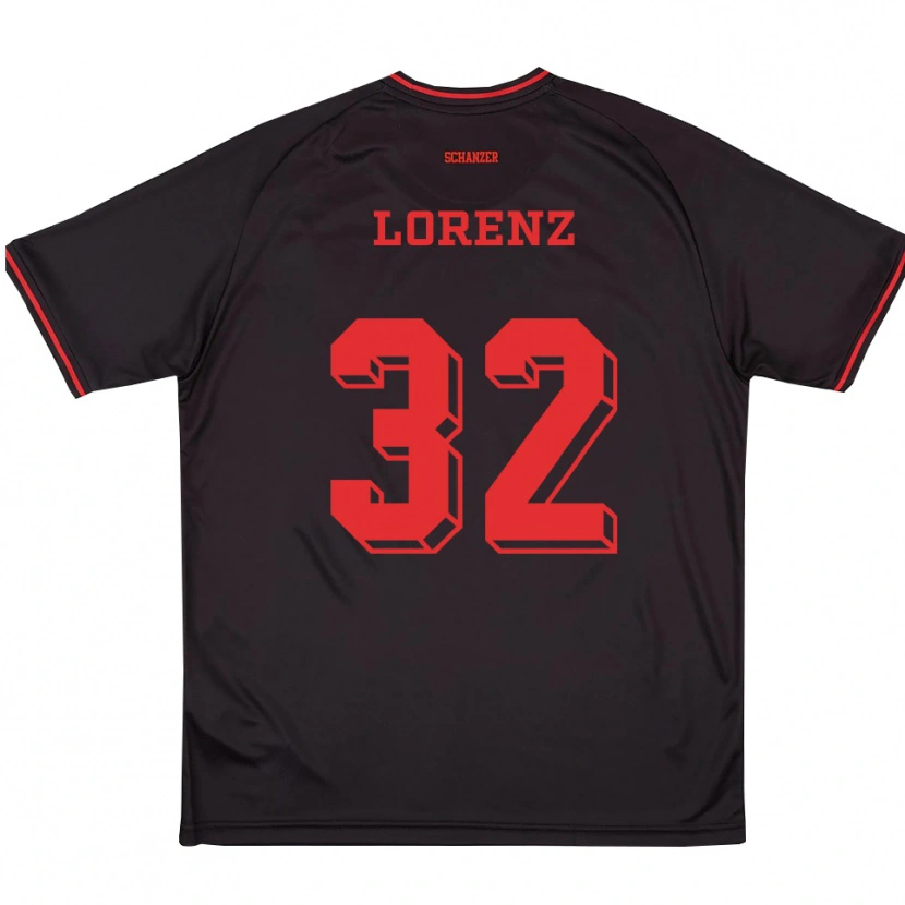 Danxen Criança Camisola Simon Lorenz #32 Preto Vermelho Branco Alternativa 2025/26 Camisa