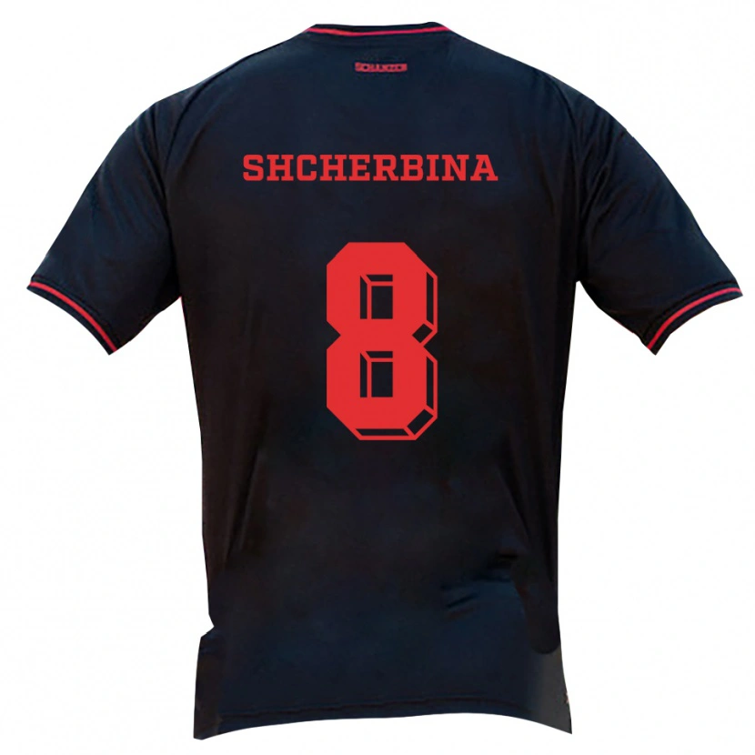 Danxen Criança Camisola Ivan Shcherbina #8 Preto Vermelho Branco Alternativa 2025/26 Camisa