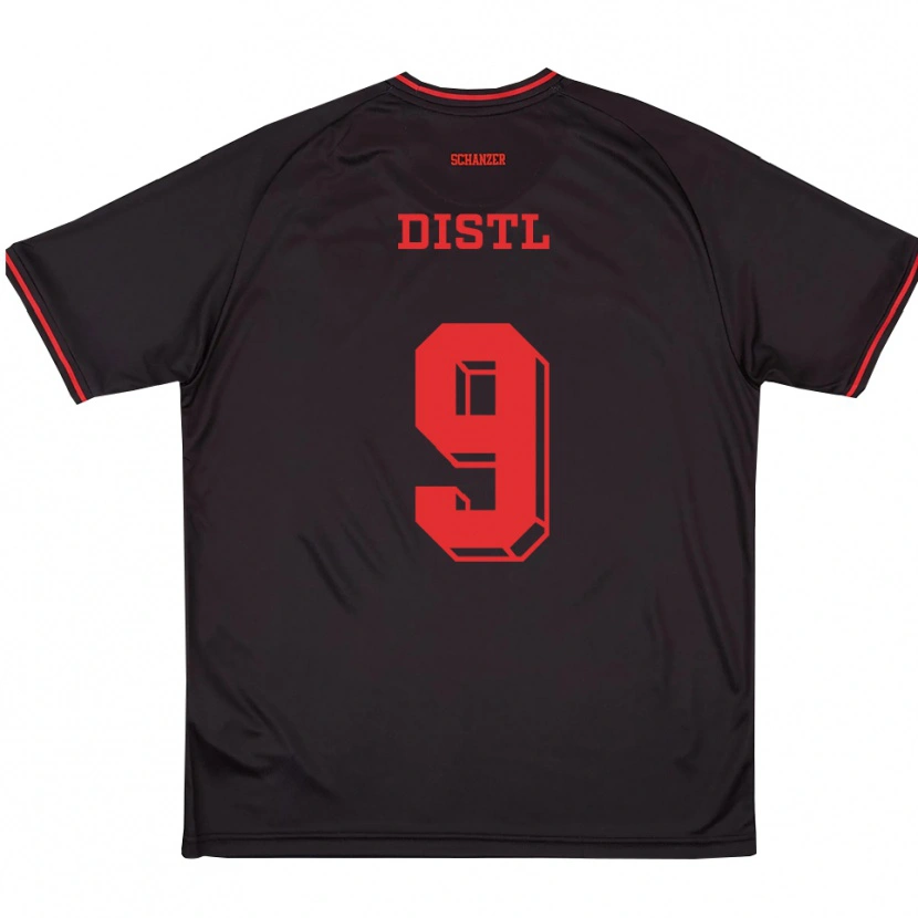 Danxen Criança Camisola Manuel Distl #9 Preto Vermelho Branco Alternativa 2025/26 Camisa