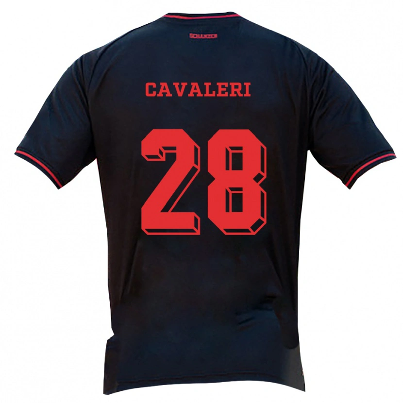 Danxen Criança Camisola Salvatore Cavaleri #28 Preto Vermelho Branco Alternativa 2025/26 Camisa
