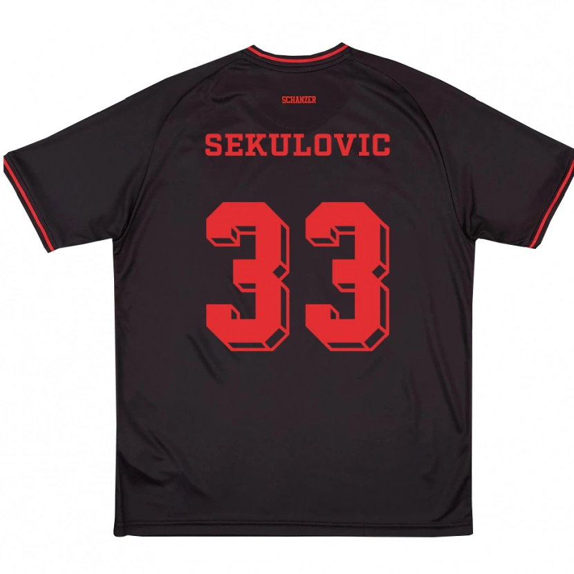 Danxen Criança Camisola Davide-Danilo Sekulovic #33 Preto Vermelho Branco Alternativa 2025/26 Camisa