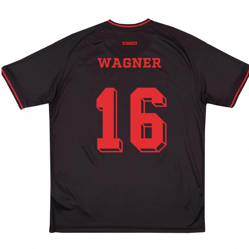 Danxen Criança Camisola Maximilian Wagner #16 Preto Vermelho Branco Alternativa 2025/26 Camisa