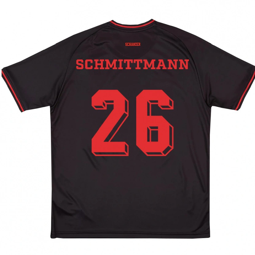 Danxen Criança Camisola Katharina Schmittmann #26 Preto Vermelho Branco Alternativa 2025/26 Camisa