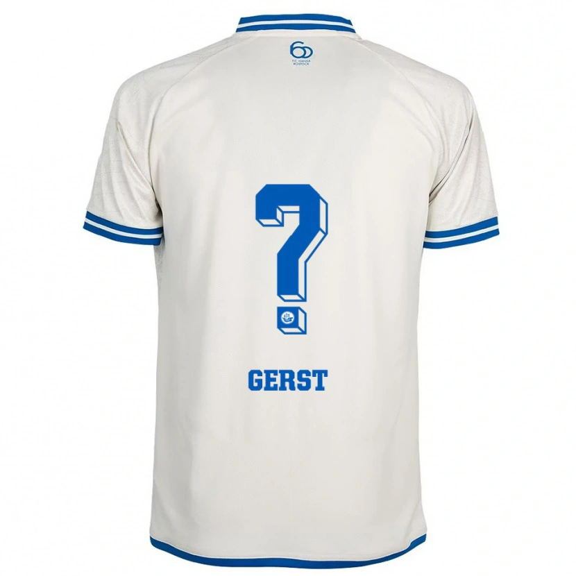 Danxen Criança Camisola Nikolas Gerst #0 Branco Azul Alternativa 2025/26 Camisa